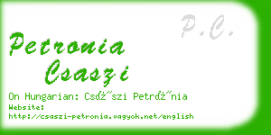 petronia csaszi business card